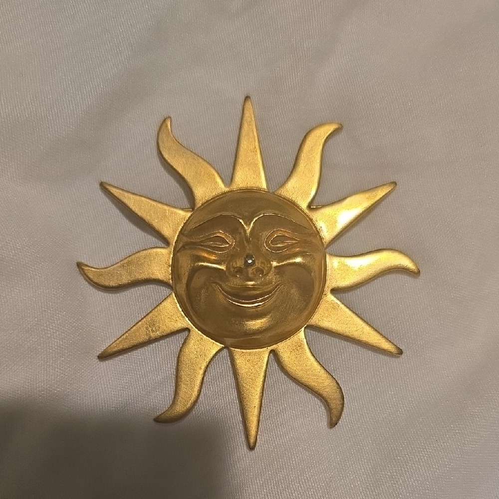 Vintage 1960's Alva Museum Gold Sun Brooch